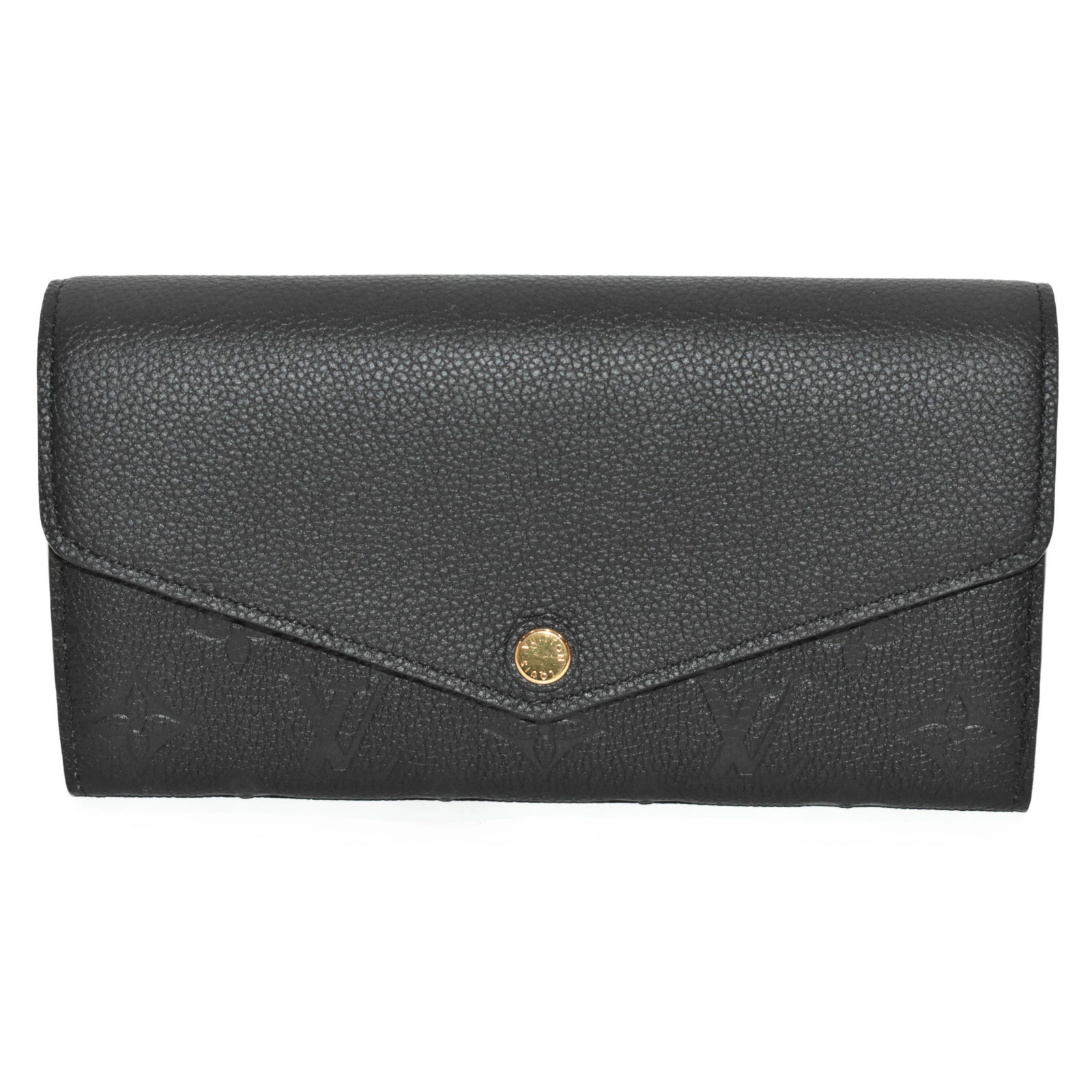 Louis Vuitton Portefeuille Sarah Empreinte Black Leather Long Wallet